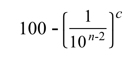 100-(1/10^(n-2))^c